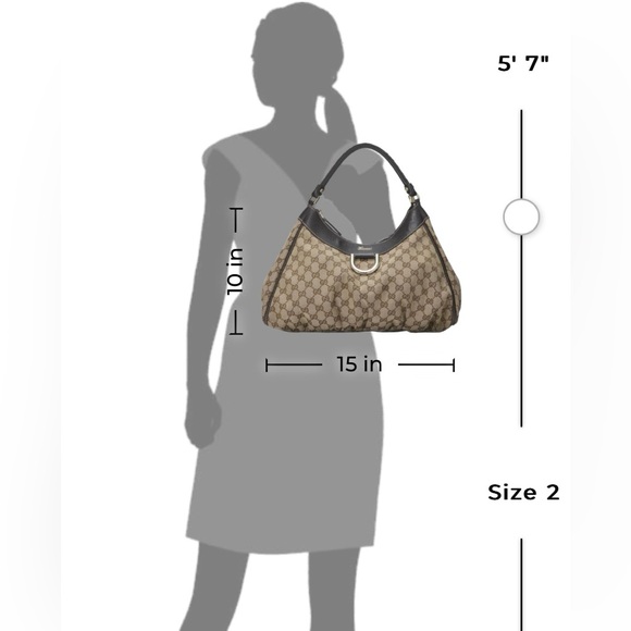 💯 AUTHENTIC GUCCI Canvas D-Ring Shoulder Bag - Picture 8 of 8